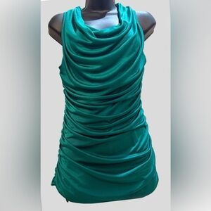 Express Teal Sleeveless Drape Top